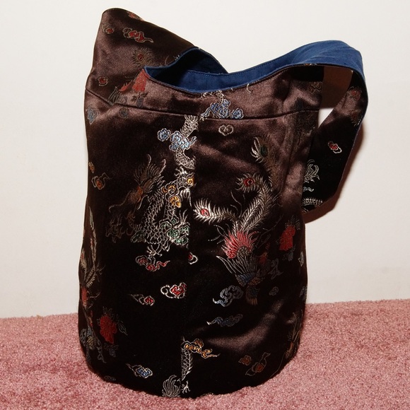 Gem oriental dragon & peacock embroidered bag - Picture 4 of 8